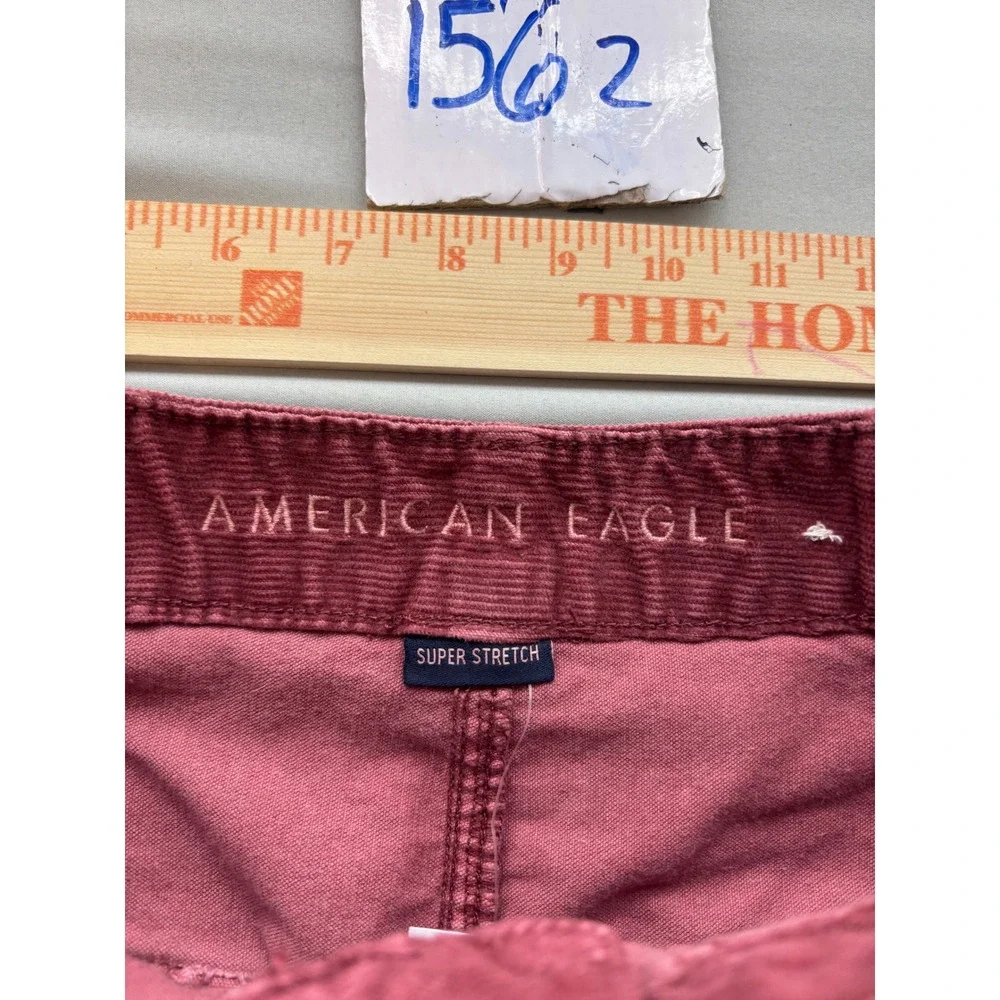 American Eagle Corduroy Mini Skirt Burgundy Maroon Super Stretch Size 4